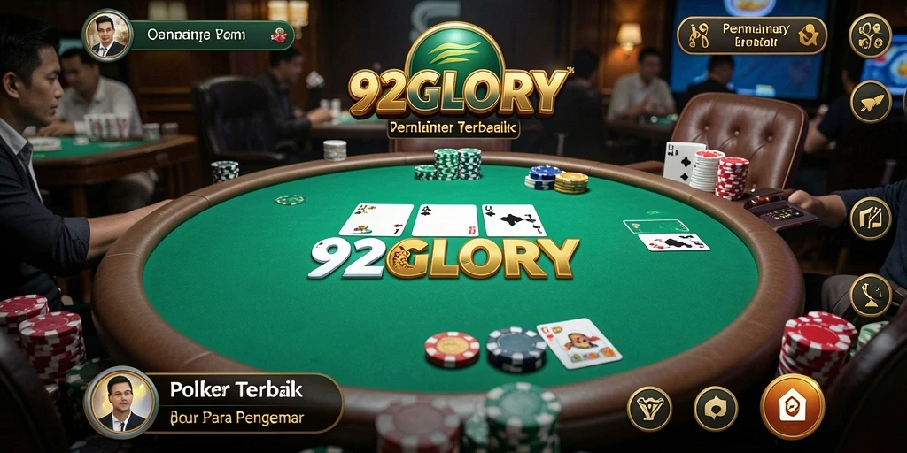 Tampilan permainan poker seru di 92GLORY.