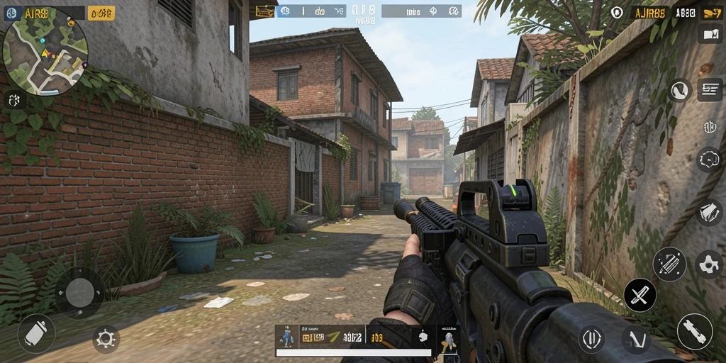 Tampilan keren dari gameplay FPS AJR88 yang mendebarkan.