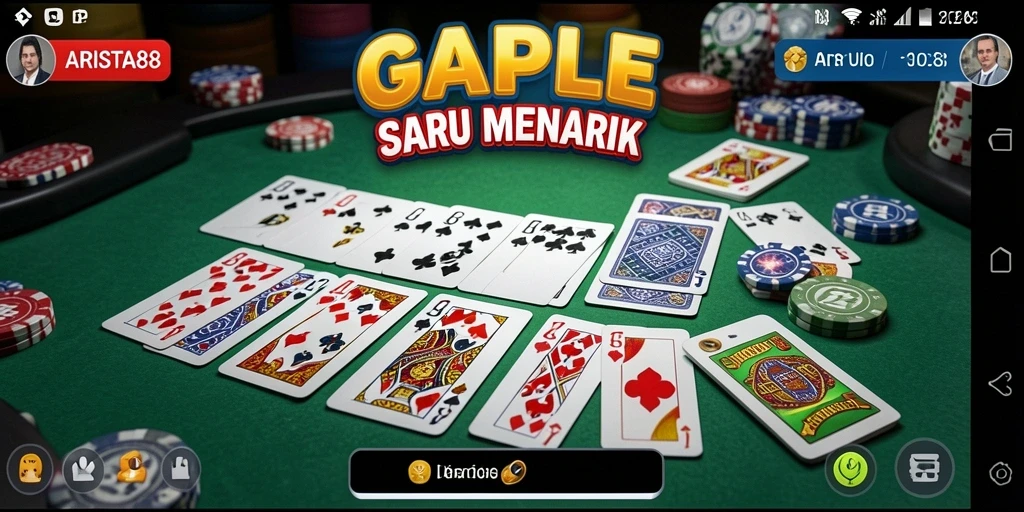 Screenshot gameplay ARISTA88 dengan tampilan papan Gaple yang menarik.
