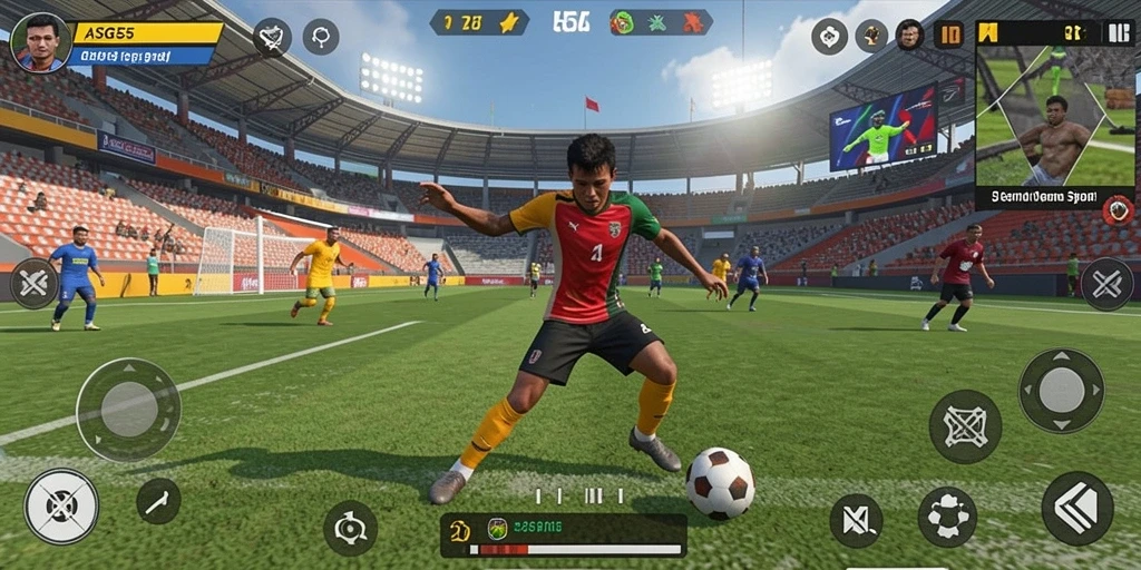 Screenshot ASG55 menampilkan gameplay seru olahraga yang mendebarkan.