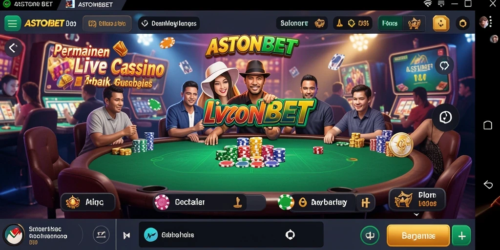 Screenshot ASTONBET menampilkan dealer langsung dan gameplay yang mendebarkan di Live Casino.