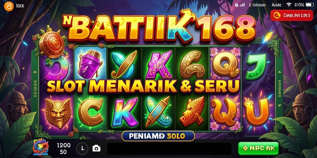 Tampilan gameplay Slot BATIK168 yang menarik dan penuh warna.