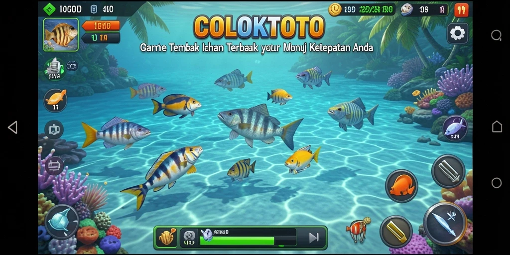 Tampilan menarik dalam gameplay COLOKTOTO saat menembak ikan.