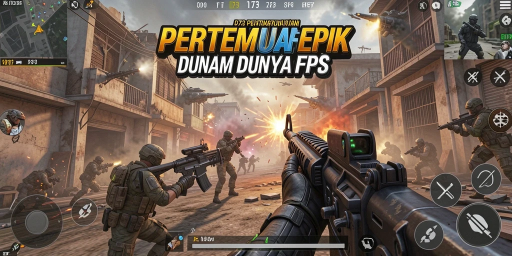Tampilan gameplay D73 yang mendebarkan dan penuh aksi.