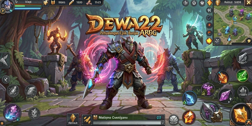 Tampilan gameplay seru DEWA22 dalam petualangan ARPG.