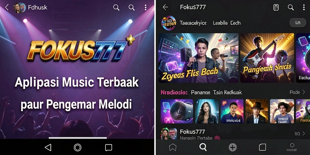 Tampilan interaktif gameplay FOKUS777 saat memainkan musik.