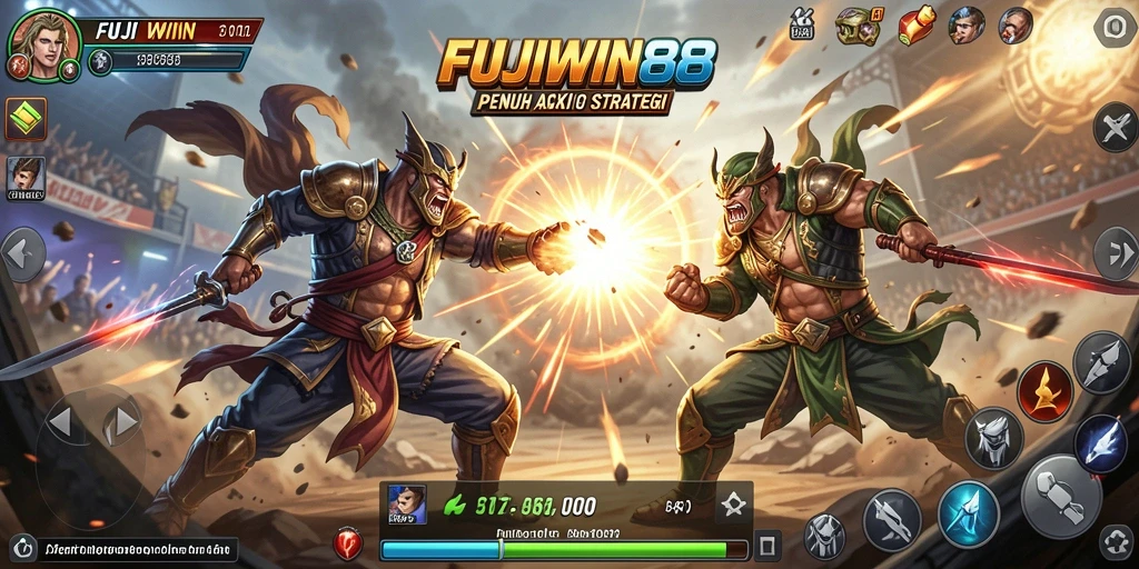 Tampilan seru dari gameplay pertarungan di FUJIWIN88.
