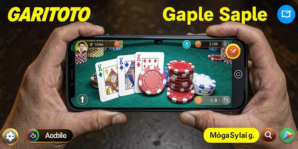 Screenshot utama GARITOTO menampilkan gameplay Gaple yang seru.