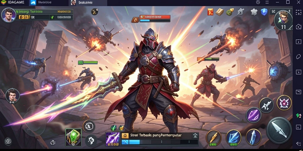 Screenshot IDAGAME menampilkan pertempuran taktis yang mendebarkan.
