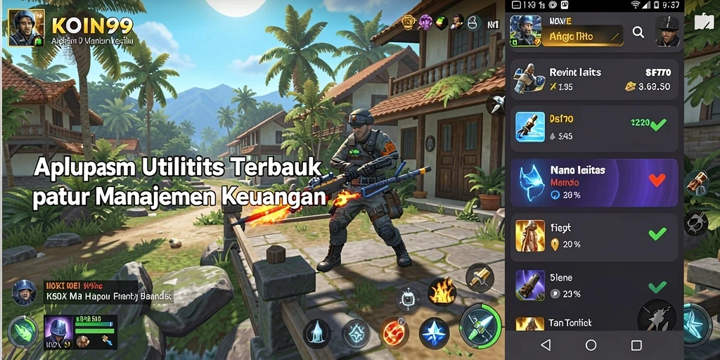 Screenshot KOIN99 menunjukkan antarmuka pengguna yang ramah dan fitur-fitur berguna.