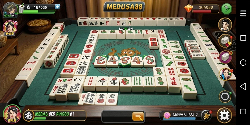 Screenshot gameplay MEDUSA88 yang menampilkan keseruan bermain Mahjong.