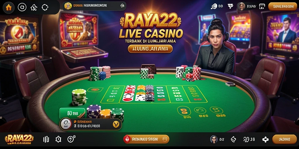 Tampilan gameplay yang menarik di aplikasi RAYA22 Live Casino.
