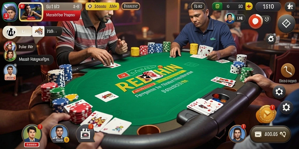 Gameplay menarik dalam aplikasi Poker REBAHIN yang seru.