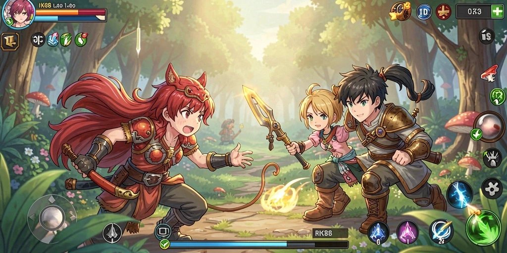 Gameplay seru rk88 dengan karakter anime menarik.