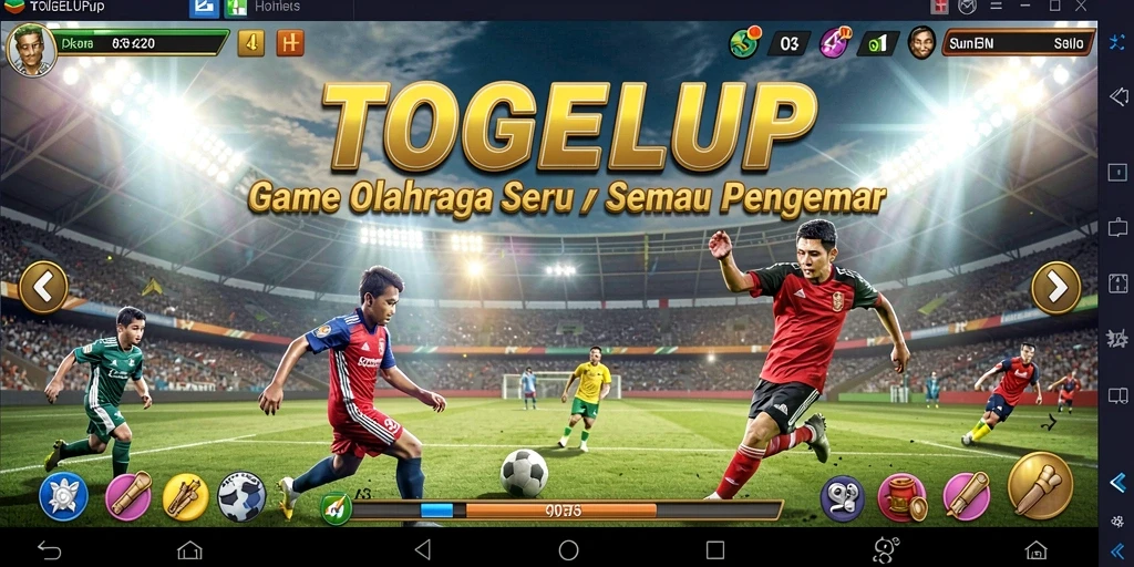 Screenshot gameplay TOGELUP menampilkan aksi olahraga yang mendebarkan.