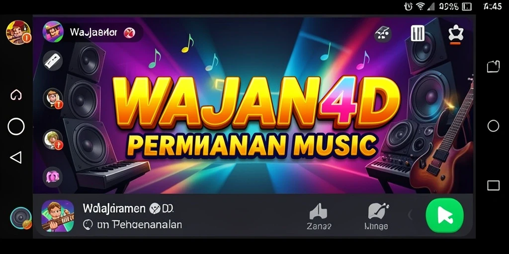 Tampilan gameplay WAJAN4D dengan pengalaman musik yang interaktif.