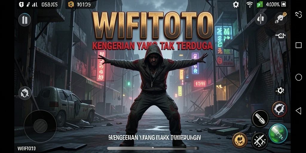 Tangkapan layar gameplay WIFITOTO dengan suasana menyeramkan.
